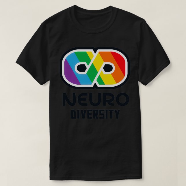 T-shirt NEUROdiversity Ruban arc-en-ciel (Design devant)