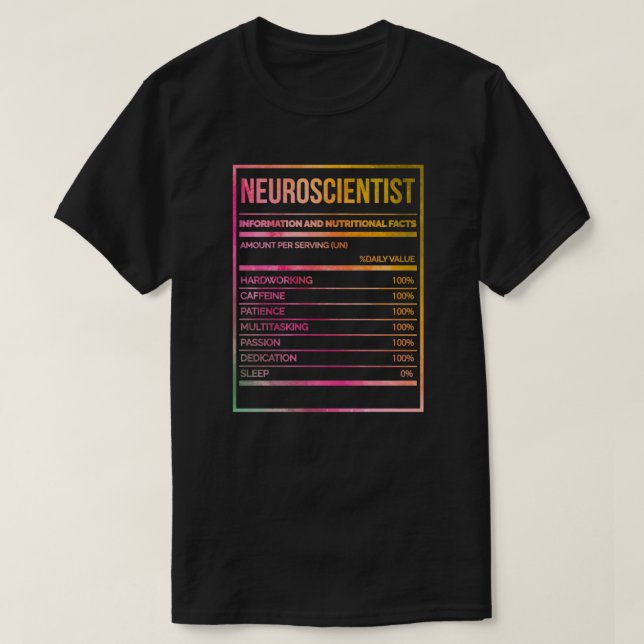 T-shirt Neuroscientifique Funny Neuroscience Étiquette nut (Design devant)