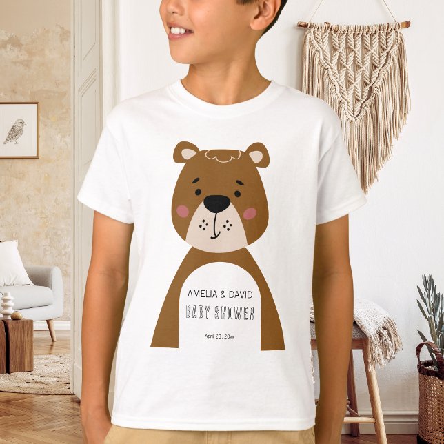 T-shirt Neutral Bear Baby Shower Keepsake Outfit (Créateur téléchargé)