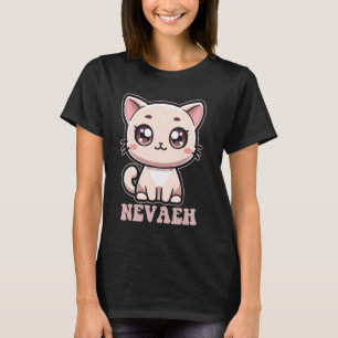 T-shirt Nevaeh Cute Kitty Cat Design pour Filles Nom Nevae