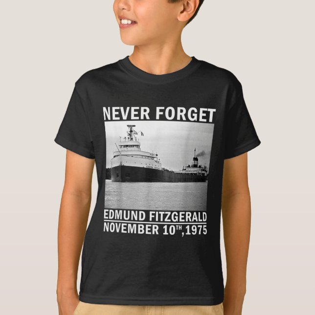 T-shirt Never Forget – Edmund Fitzgerald Memorial Tee Nov. (Devant)