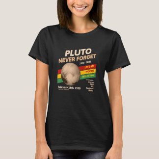 T-shirt Never Forget Pluto Retro Style Space Science