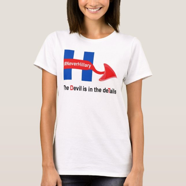 T-Shirt Never Hillary Devil Details (Front)