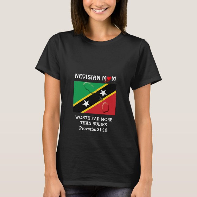 T-shirt NEVIS MOM vaut plus que Rubies PROV 31 Noir (Devant)