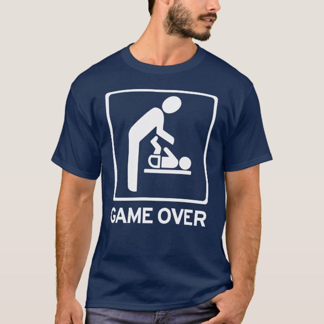 T-shirt New Daddy to be = Jeu Over Diaper service T Shirt (Devant)