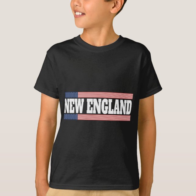 T-shirt New England Usa Flag Patriotic State Varsity New E (Devant)