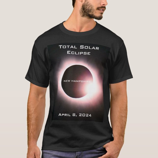 T-shirt NEW HAMPSHIRE Total éclipse solaire 8 avril 2024 (Devant)