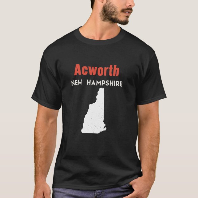 T-shirt New Hampshire USA State America Travel Acworth (Devant)
