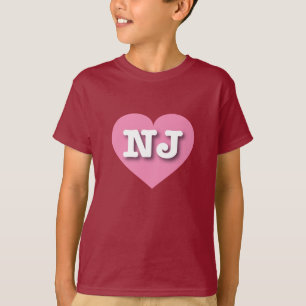 T-shirt New Jersey Pink Heart - J'aime NJ