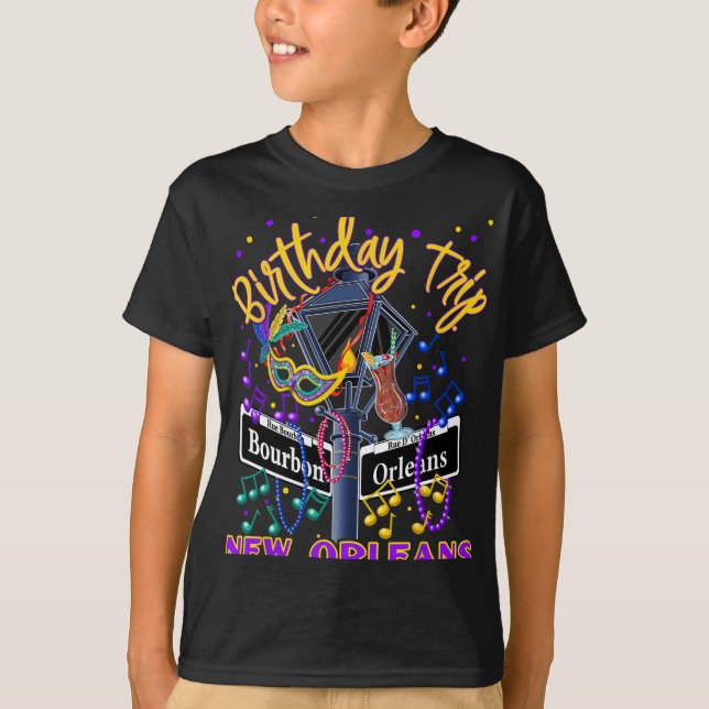 T-shirt New Orleans Birthday Trip French Quarter Girls Tri (Devant)
