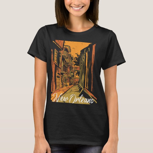 T-shirt New Orleans Bourbon Street Souvenir French Quarter (Devant)
