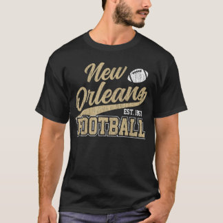 T-shirt New Orleans Distressed Footballeam Fan Sports retr