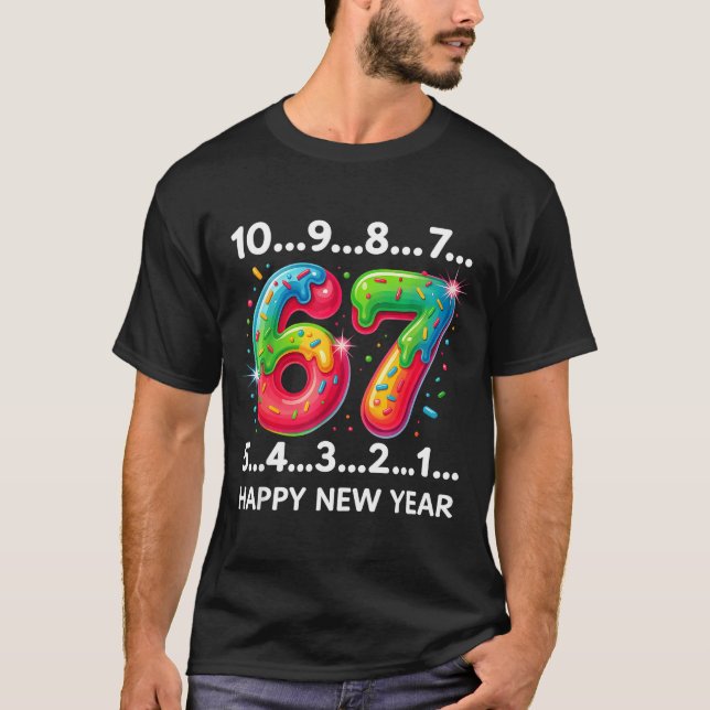 T-shirt New Year 67 Candy Countdown Funny Happy New Year 2 (Devant)