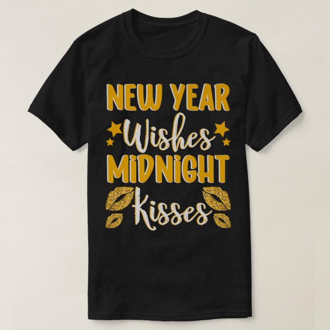T-shirt New Year Wishes Midnight Kisses (Design devant)