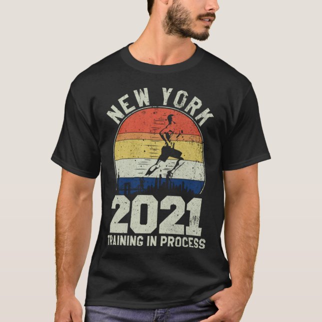 T-shirt New York 2021 Training In Progress Great Marathon  (Devant)