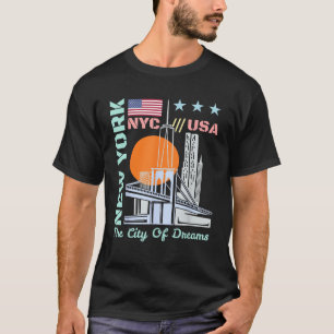 T-shirt New York City America USA Skyline Country City Sky