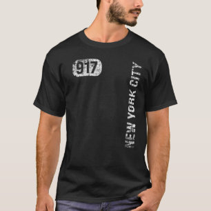 T-shirt New York City New York 917 Indicatif régional Vint