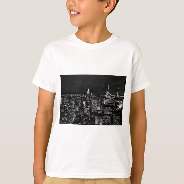 T-shirt New York City Night Skyline (Devant)