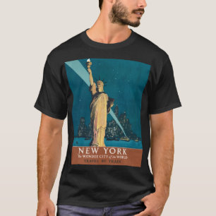 T-shirt New York City Vintage voyage Liberty Skyline