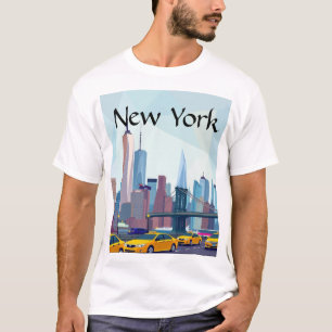 T-shirt new york géométrique