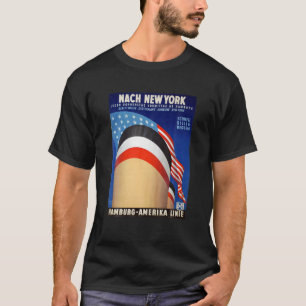 T-shirt New York Hamburg Allemagne America Steship Line T