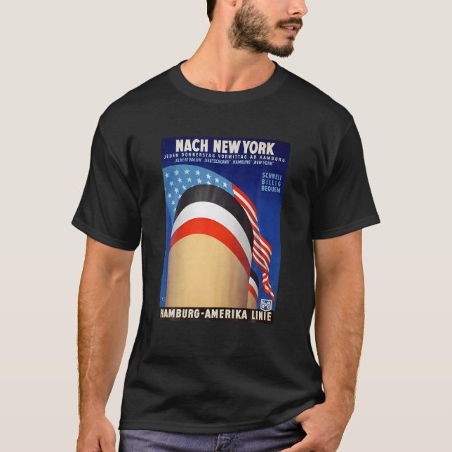 T-shirt New York Hamburg Allemagne America Steship Line T (Devant)