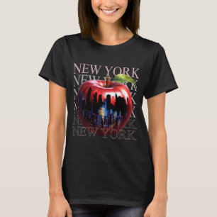 T-shirt New York La Grosse Pomme Fruit Silhouette City