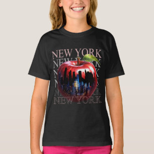 T-shirt New York La Grosse Pomme Fruit Silhouette City