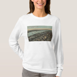 T-shirt New York, NY - vue du nord et docks de rivière