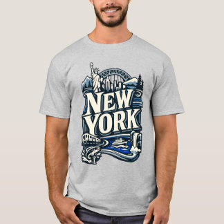 T-shirt New York State Heritage Empire State Landmark Art