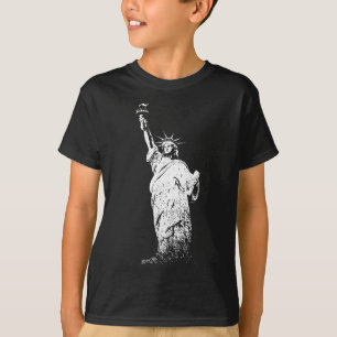 T-shirt New York Statue Of Liberty Vintage US Skyline I Lo