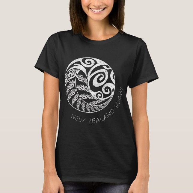 T-shirt New Zealand Rugby Maori Insred Kiwi &amp; Silver F (Devant)