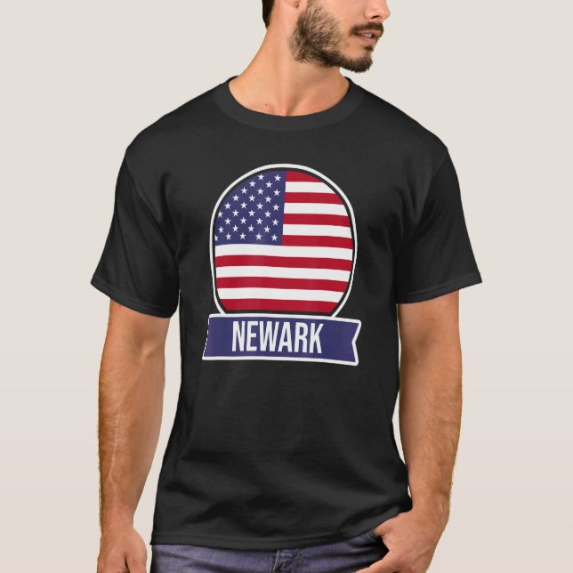 T-shirt Newark USA nom de la place américaine Drapeau amér (Devant)