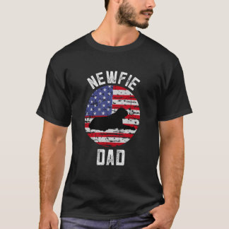 T-shirt Newfie Dad Newfoundland Chien Cadeau Drapeau améri