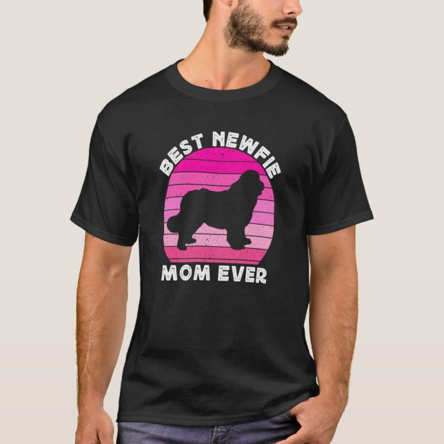 T-shirt Newfie Mama Mom For Women Newfy Newfoundland Dog M (Devant)