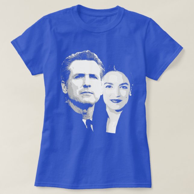 T-shirt Newsom / Ocasio-Cortez (Design devant)
