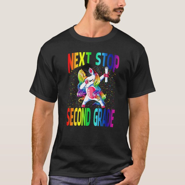 T-shirt Next Stop Second Grade Graduation Unicorn   (Devant)