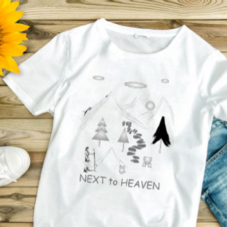 T-shirt Next to Heaven Hiking Camper