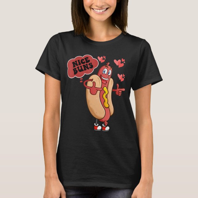 T-shirt Nice Buns Nice Weiner Funny Valentines Day Couple  (Devant)