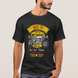T-shirt Nice France Rétro Moto Design