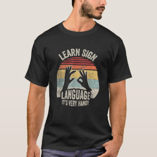T-shirt NICE N COOL Retro Vintage Apprendre Langue des Sig