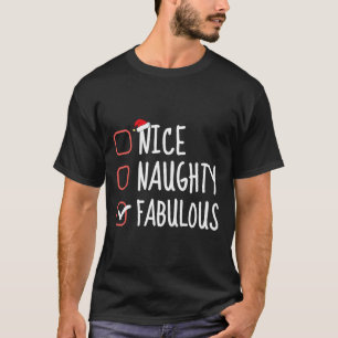 T-shirt Nice Naughty Fabulous Funny Christmas List Père No