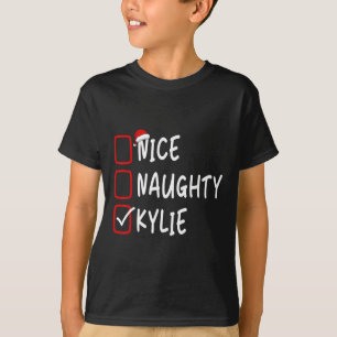 T-shirt Nice Naughty Kylie Nom personnalisé Noël Che