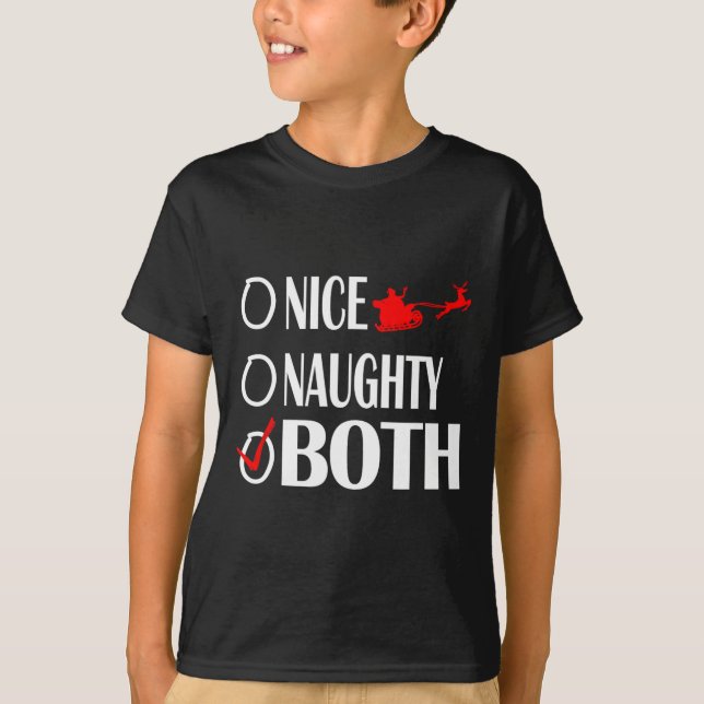T-shirt Nice Naughty Noël Les Deux Drôle (Devant)