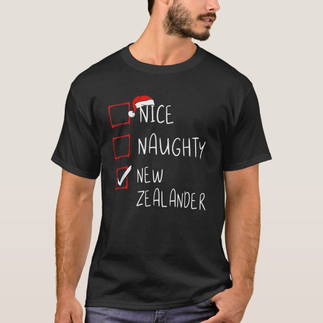 T-shirt Nice Naughty Nouvelle-Zélande Noël Nouvelle-Zéland (Devant)