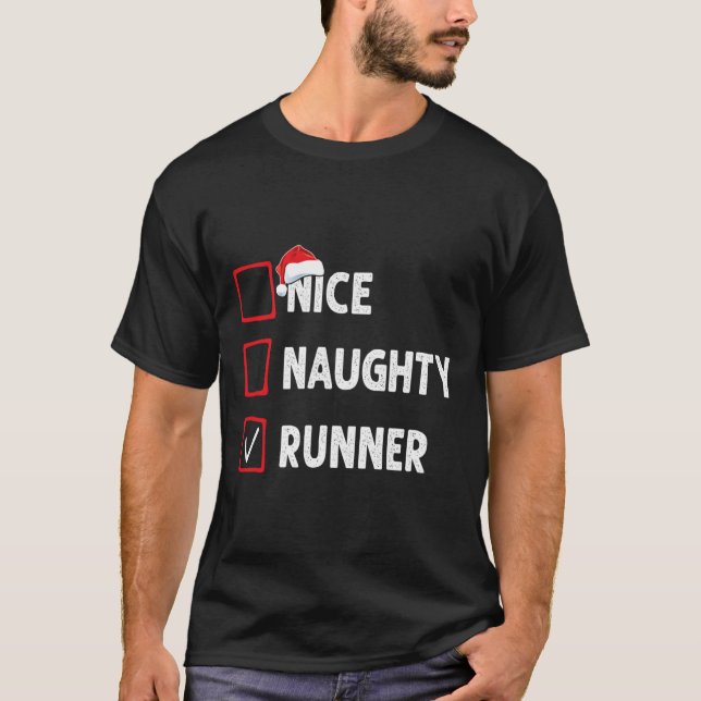T-shirt Nice Naughty Runner Coureur femmes Mens Drôle Chri (Devant)