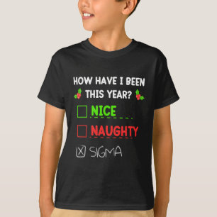 T-shirt Nice Naughty Sigma Noël Funny Gen Z Pour Garçons