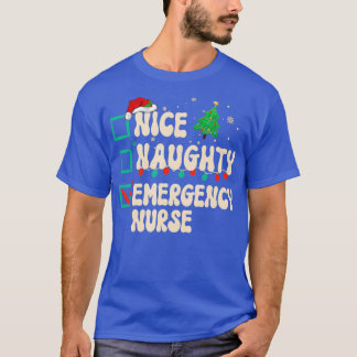 T-shirt Nice Naughty Urgence Infirmière Liste de Noël Père