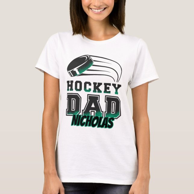 T-shirt Nicholas Hockey Dad With Puck Mens  (Devant)