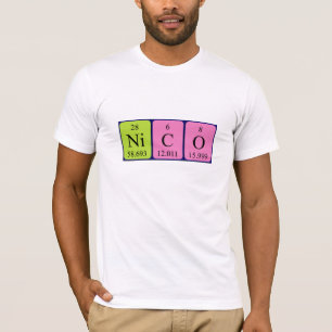T-shirt Nico nom de la table périodique